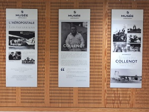 Trois panneaux de l'exposition éphémère dédiée à Alexandre Collenot à L'Envol des Pionniers en 2026